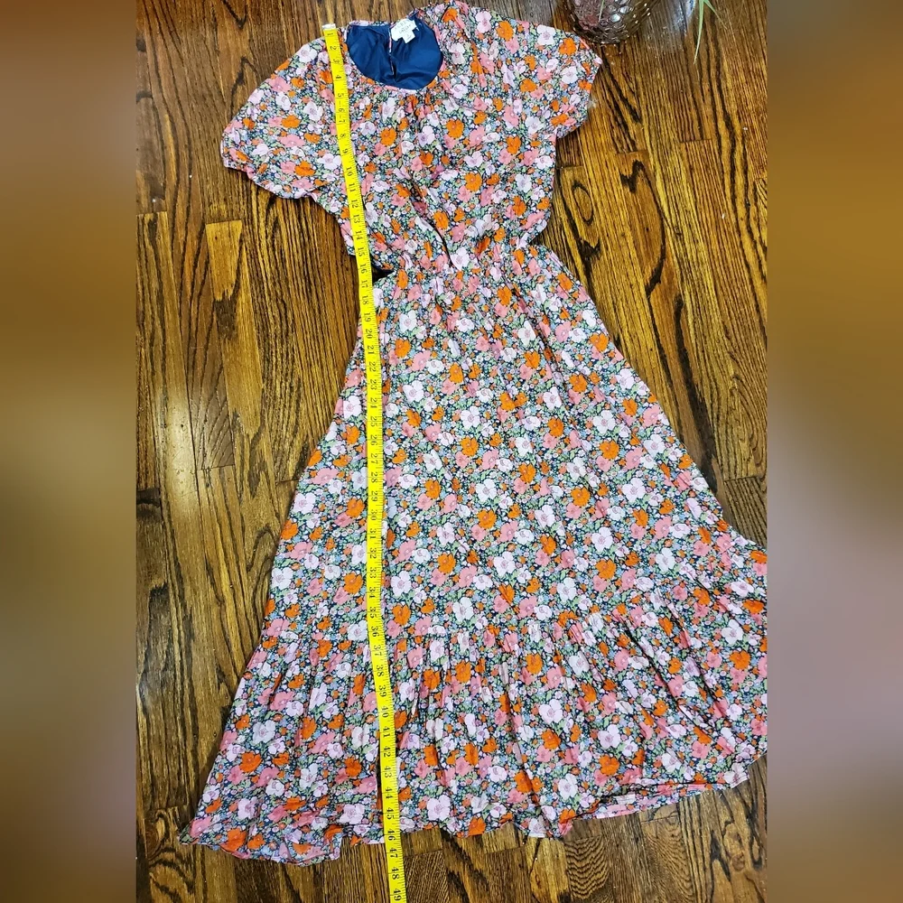 J. Crew Side-Cutout Organic Cotton Dress In Liberty Meadow Song Fabric Floral